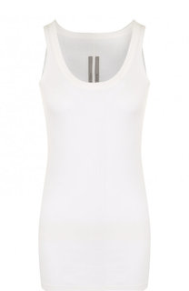 Полупрозрачный хлопковый топ с круглым вырезом Rick Owens