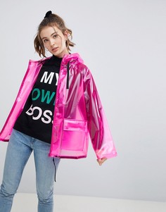 Дождевик с контрастной отделкой ASOS DESIGN - Розовый