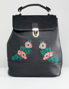 Рюкзак с цветочной вышивкой Liquorish - Черный