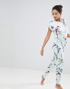 Трикотажные брюки с принтом B By Ted Baker Flight Of The Orient - Зеленый