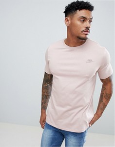 Розовая футболка с вышитым логотипом-галочкой Nike 827021-684 - Розовый