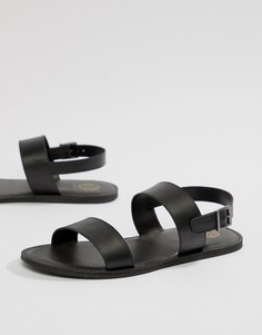 Черные кожаные сандалии с двумя ремешками KG By Kurt Geiger - Черный