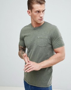 Футболка цвета хаки с карманом Celio - Зеленый