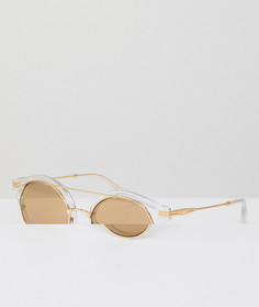 Круглые солнцезащитные очки с прозрачной и золотистой отделкой Sonix - Золотой