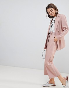 Укороченные брюки с поясом New Look - Розовый