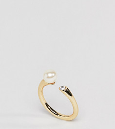 Разомкнутое позолоченное кольцо с отделкой кристаллами Shashi - Золотой