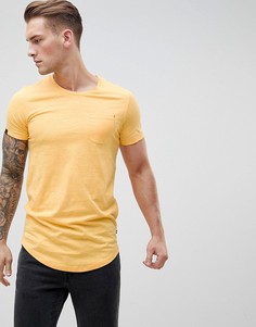 Длинная футболка с карманом Produkt - Желтый