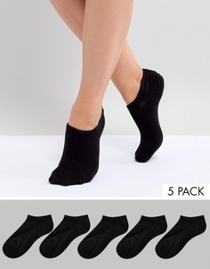 Набор из 5 пар черных спортивных носков Monki - Черный