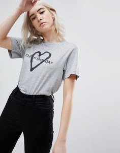 Футболка с логотипом Cheap Monday Breeze Love - Серый