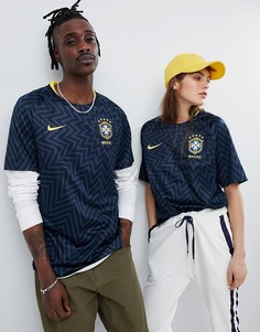 Синяя футболка Nike Football Brazil Squad 893353-454 - Зеленый
