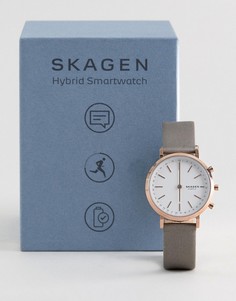 Серые смарт-часы с кожаным ремешком Skagen Connected SKT1406 34 мм - Серый