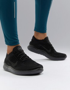 Черные кроссовки Nike Running Free Run Flyknit 2018 942838-002 - Черный