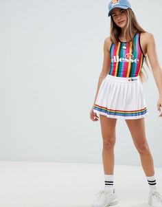 Теннисная юбка c разноцветными складками Ellesse - Белый