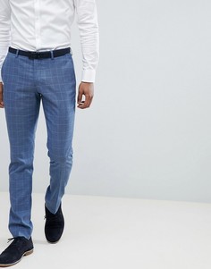 Брюки зауженного кроя в клетку Selected Homme - Темно-синий
