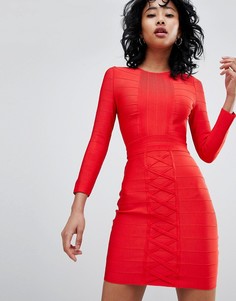 Бандажное платье с длинными рукавами Love & Other Things - Красный
