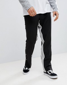 Строгие брюки прямого кроя со вставками в полоску ASOS DESIGN - Черный