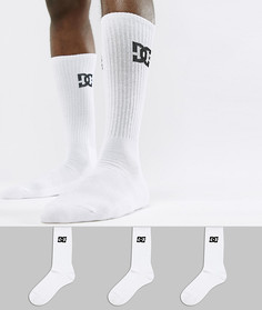 3 пары белых носков с логотипом DC Shoes - Белый