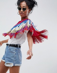 Кейп с бахромой и кисточками ASOS DESIGN - Мульти