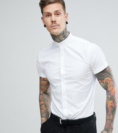 Приталенная рубашка с короткими рукавами и воротником на пуговице Heart & Dagger - Белый