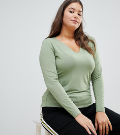 Лонгслив с V-образным вырезом ASOS DESIGN Curve Ultimate - Зеленый