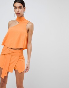 Асимметричные шорты от комплекта с завязкой Parallel Lines - Оранжевый