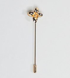 Золотистая булавка на лацкан пиджака с цветочной отделкой DesignB эксклюзивно для ASOS - Золотой