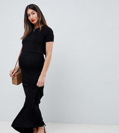 Двухслойное платье макси для кормления ASOS DESIGN Maternity - Черный