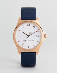 Часы с темно-синим кожаным ремешком Marc Jacobs MJ1609 Henry - 36 мм - Темно-синий