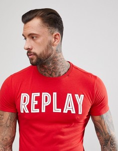 Футболка с логотипом Replay - Красный