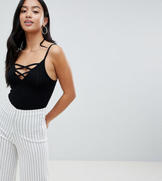 Боди в рубчик New Look Petite - Черный