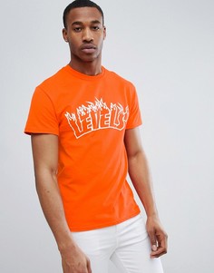 Оранжевая футболка с принтом boohooMAN - Оранжевый