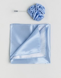 Булавка на лацкан и платок для нагрудного кармана Gianni Feraud Wedding - Синий