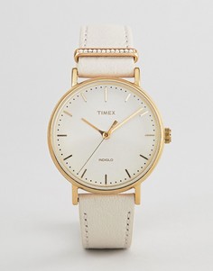 Часы с кожаным ремешком Timex TW2R70500 Fairfield - Белый