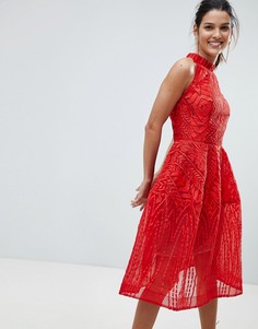 Платье с американской проймой и вышивкой Bronx and Banco - Красный