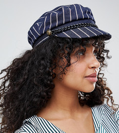 Темно-синяя кепка газетчика в полоску My Accessories - Темно-синий