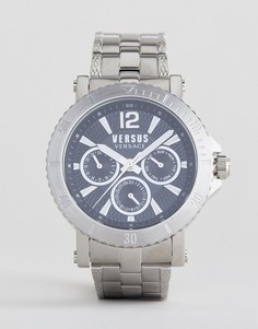 Серебристые наручные часы 45 мм с хронографом Versus Versace Steenberg VSP520418 - Серебряный