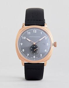 Часы с кожаным ремешком Larsson & Jennings Meridian 38 мм - Черный