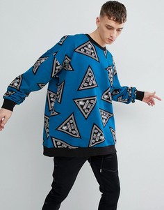 Oversize-свитер с логотипом Love Moschino - Синий