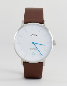 Смарт-часы в классическом стиле с коричневым кожаным ремешком NOWA - Коричневый