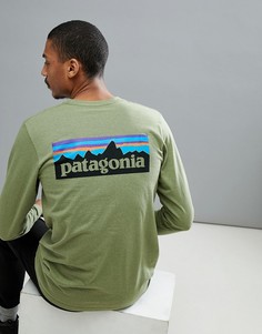 Зеленый лонгслив Patagonia P-6 Responsibili-Tee - Зеленый