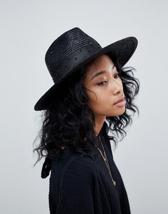 Черная шляпа-федора с отделкой бусинами Brixton Macy - Черный