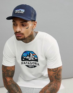 Темно-синяя кепка с логотипом Patagonia P-6 - Темно-синий