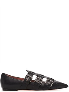 Кожаные балетки с ремешками Red Valentino