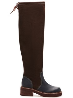 Кожаные сапоги на низком каблуке SEE BY Chloe