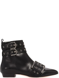 Кожаные ботинки с ремешками и заклёпками Red Valentino