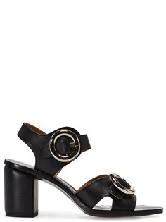 Кожаные босоножки на устойчивом каблуке Joseph