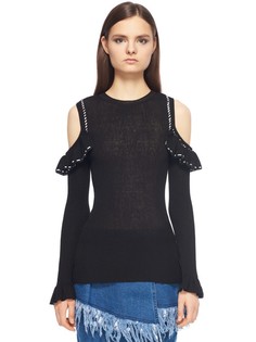 Эластичный джемпер с открытыми плечами Sjyp