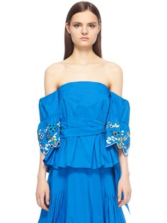 Топ с открытыми плечами и декором Peter Pilotto