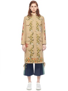 Тренч из хлопка с декором вышивкой Red Valentino