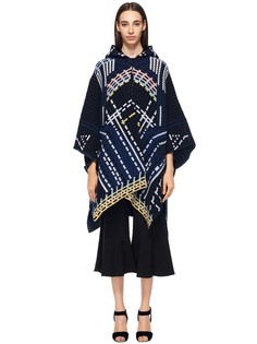 Пончо из шерсти с графичным принтом Peter Pilotto